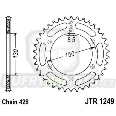 Řetězová rozeta JT JTR 1249-51 51 zubů, 428