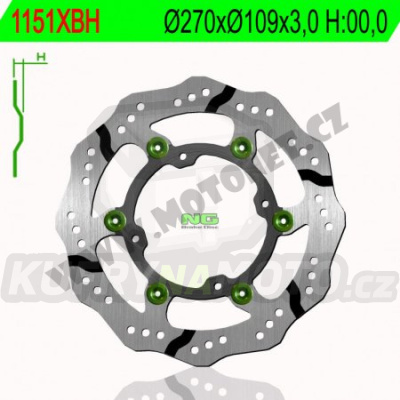 Brzdový kotouč moto NG 1151XBH