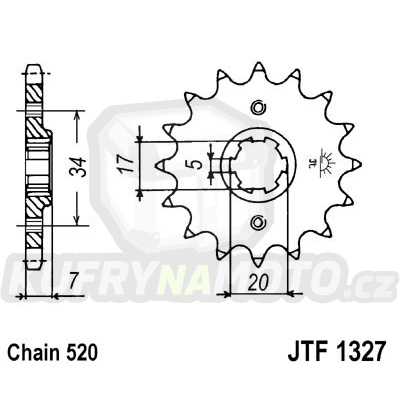 Řetězové kolečko JT JTF 1327-15 15 zubů, 520