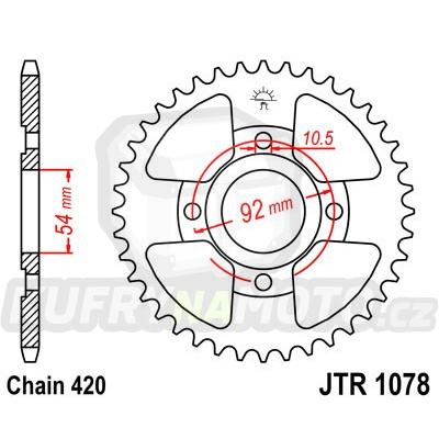 Řetězová rozeta JT JTR 1078-47 47 zubů, 420