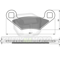 Zadní brzdové destičky Goldfren POLARIS X2 700 Sportsman 2008-2008 směs AD - akce