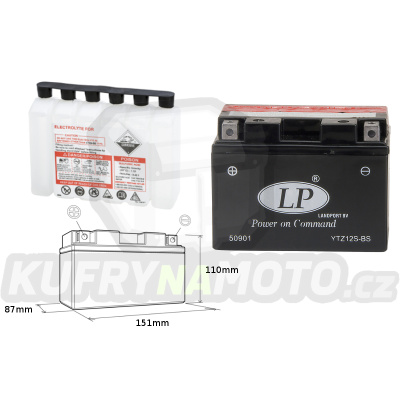 LANDPORT baterie YTZ12S-BS 12V 11AH 150X87X110 (GTZ12S) bezúdržbový (elektrolyt přibalen)