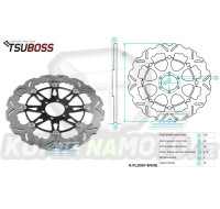 Kotouč brzdový plovovoucí nerezový (320/64/6D) zubatý desing - Aprilia+Benelli+Bimota+BMW+Cagiva+Ducati+KTM+Laverda+Morini+Moto Guzzi+Voxan+Yamaha