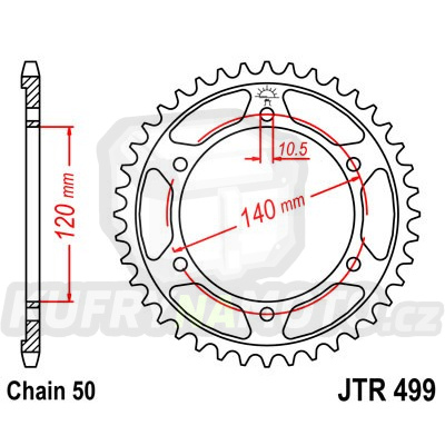Řetězová rozeta JT JTR 499-52 52 zubů, 530