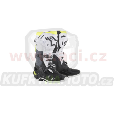 boty TECH 10, ALPINESTARS (černá/bílá/žlutá fluo) 2024