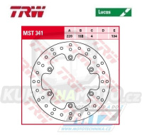 Kotouč brzdový TRW MST341 (220/118/6D) - Suzuki RM125 / 88-98 + RM250 / 87-98 + RMX250 + DRZ400S / 00-20 + DRZ400E / 00-07