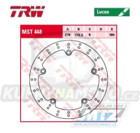 Kotouč brzdový TRW MST448 (276/170,3/5D) - Honda VFR1200F / 10-16 + VFR1200Crosstourer / 12-17