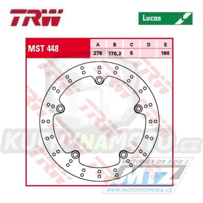 Kotouč brzdový TRW MST448 (276/170,3/5D) - Honda VFR1200F / 10-16 + VFR1200Crosstourer / 12-17