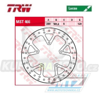 Kotouč brzdový TRW MST466 (260/101/5D) - Peugeot Geopolis125 + Satelis125 + Geopolis250 + Geo300+Geostyle300+Satelis300 + Geo400+Geopolis400+Satelis400 + Geopolis500+Satelis500