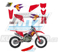 Polepy s potahem sedla včetně polepů číslových tabulek (sada polepů a potah sedla Complete) - Honda CRF250R / 22-23 + CRF450R / 21-23 - typ polepů Retro