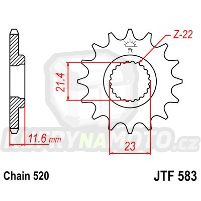 Řetězové kolečko JT JTF 583-13 13 zubů, 520