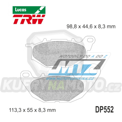Destičky brzdové DP552-LUTRQ TRW Lucas MCB878TRQ - směs Racing Sinter Road