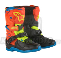 boty TECH 3S KIDS, ALPINESTARS, dětské (oranžová fluo/modrá/žlutá fluo/černá) 2024