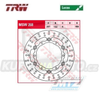 Kotouč brzdový plovoucí TRW MSW268 (267/132/6D) - kulatý design - Yamaha XP500 T-Max / 08-12
