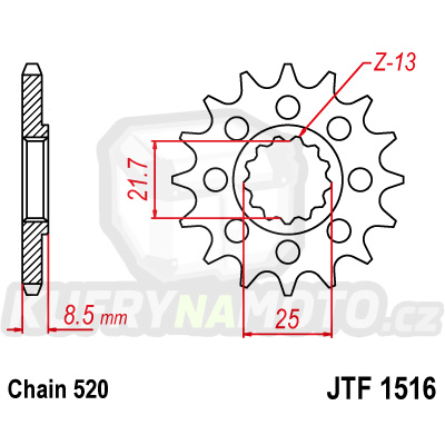 Řetězové kolečko JT JTF 1516-16 16 zubů, 520