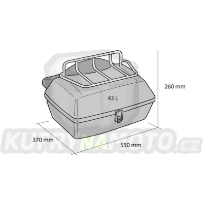 Vrchní kufr na motorku CUSTOMACCES TRAVEL MT0001N černý