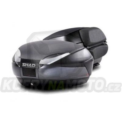 Vrchní kufr na motorku SHAD SH48 Tmavě šedý vč. opěrky, karbonového víka a zámku PREMIUM lock