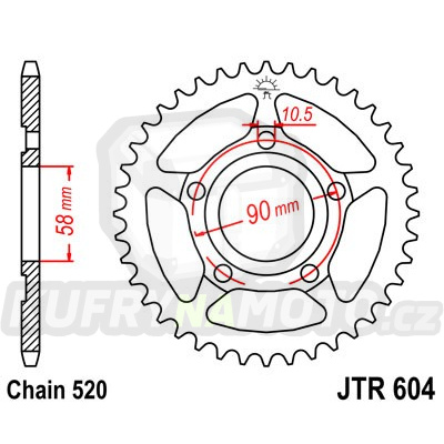 Řetězová rozeta JT JTR 604-35 35 zubů, 520 - akce