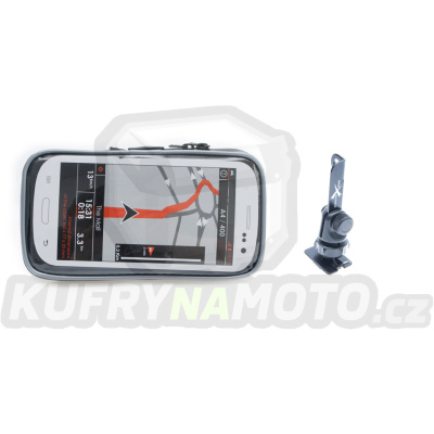 VODĚODOLNÝ MOTO DRŽÁK TELEFONU BIKETEC S DRŽÁKEM ŘÍDÍTKA EXTREME® SWIVEL 360 PRO CHYTRÝ TELEFON, NAVIGACE (SKÚTR) TYP: 155