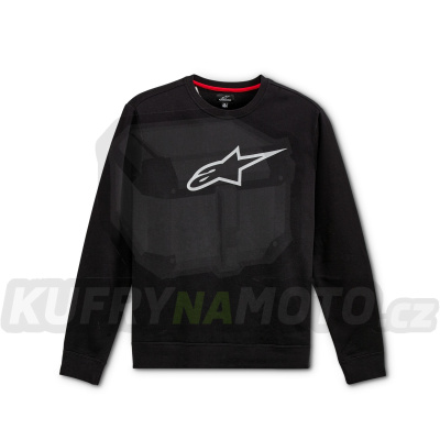 mikina AGELESS CREW FLEECE, ALPINESTARS (černá/šedá)