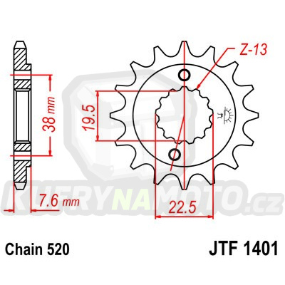 Řetězové kolečko JT JTF 1401-13 13 zubů, 520