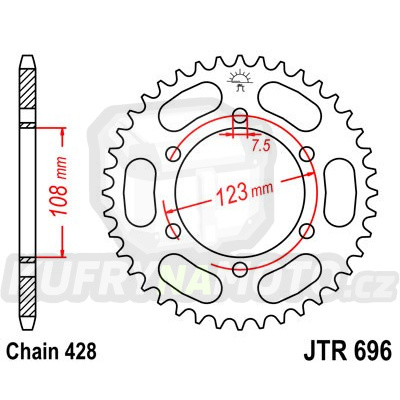Řetězová rozeta JT JTR 696-50 50 zubů, 428
