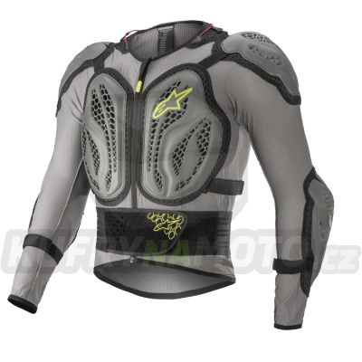 chránič těla BIONIC ACTION certifikace CE2 (EN 1621_2, EN 1621_3), ALPINESTARS (tmavá šedá/šedá/žlutá fluo) 
