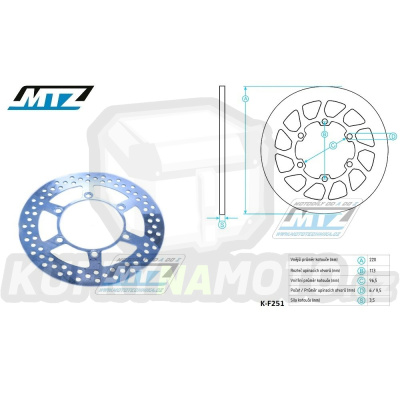 Kotouč brzdový MTZ Classic - Kawasaki KX85 / 01-24 + KX100 / 01-21 + KX112 / 22-24