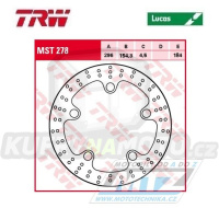 Kotouč brzdový TRW MST278 (296/154/5D) - Honda CB1100 / 13-17