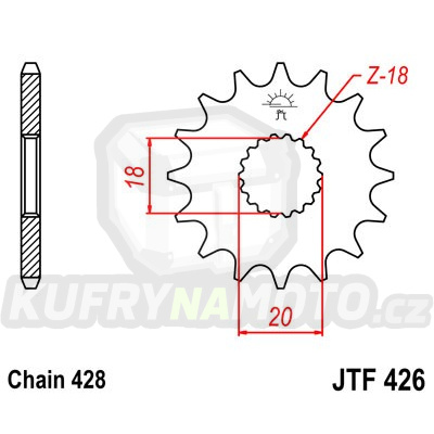 Řetězové kolečko JT JTF 426-11 11 zubů, 428