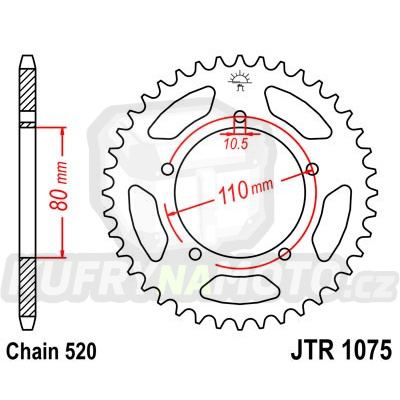 Řetězová rozeta JT JTR 1075-39 39 zubů, 520