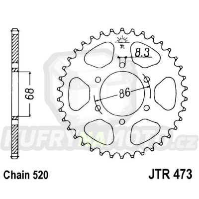 Řetězová rozeta JT JTR 473-37 37 zubů, 520