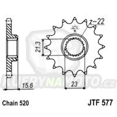 Řetězové kolečko JT JTF 577-14 14 zubů, 520