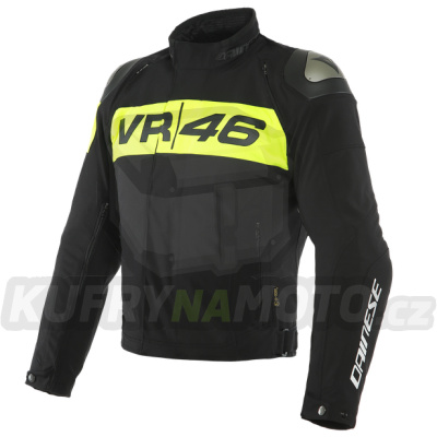 Moto bunda DAINESE VR46 PODIUM D-DRY černo/neonově žlutá