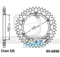 Rozeta ocelová (převodník) 0896-51zubů MTZ - KTM 125 Enduro +125MX + 250 Enduro + 250MX + 350 Enduro + 350MX + 420 Enduro + 420MX + 495MX + 500MX + 600 LC4 MX + 600 LC4 Enduro