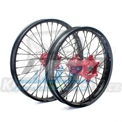 Kolo kompletní zadní 2,15x19&quot; (červený náboj / černý ráfek) - Honda CRF250 / 14-23 + CRF450 / 13-23