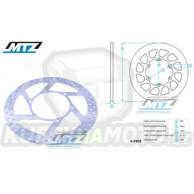 Kotouč brzdový MTZ Classic - VOR MX400+MX450+MX500+MX503+MX530+EN400+EN450+EN503+EN530