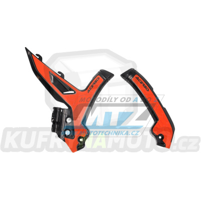 Kryty rámu KTM 125SX+150SX+250SX+300SX + 250SXF+350SXF+450SXF / 23-25 + EXC+EXCF / 24-25 - barva černo-oranžová
