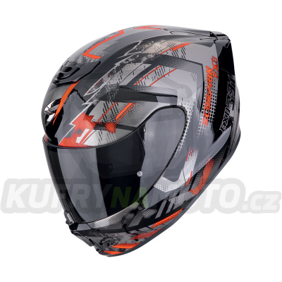 Moto přilba SCORPION EXO-391 CLUTTER černo/červená