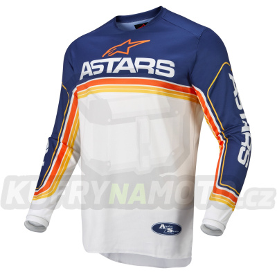 dres FLUID SPEED, ALPINESTARS (tmavá modrá/bílá/oranžová)