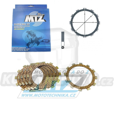 Lamely spojkové třecí (s obložením) MTZ 888-D5594-6 - KTM 60SX+65SX+SX50 Adventure, Mini Adventure + Husqvarna TC65 + Gas Gas MC65 + Beta RR50 Motard