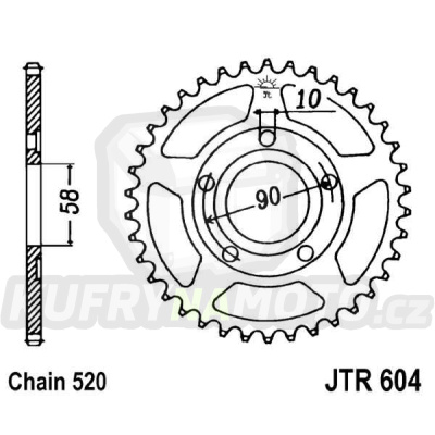 Řetězová rozeta JT JTR 604-38 38 zubů, 520