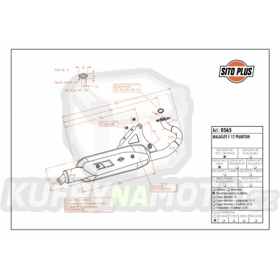Výfuk Leo Vince Malaguti 50 F12 PHANTOM air/liquid cooled 1994 - 1998 SITOPLUS LVKN605-0565