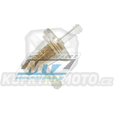 Filtr palivový/benzínový 90° s mikrofiltrem - průměr 1/4&quot; (6mm) - plastový