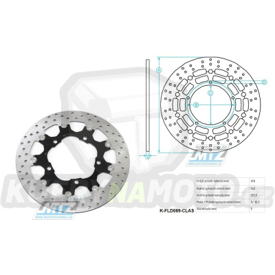 Kotouč brzdový plovovoucí nerezový (310/121/5D) kulatý desing - Suzuki GSR600+DL650 V-Strom+GSF650+GSR750+GSXS750 + DL1000 V-Strom+GSF1200 Bandit+GSF1250 + GSX1300 B-King+GSX-R1300 Hayabusa+VZR1800M Intruder / 06-17