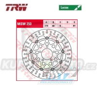 Kotouč brzdový plovoucí TRW MSW250 (310/69/5D) - kulatý design - Suzuki DL650V-Strom / 04-07+DL1000V-Strom / 02-09+SV1000 / 03-08 + Kawasaki KLV1000 / 04-06