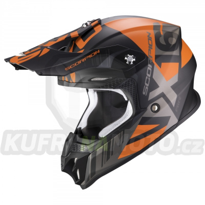 Moto přilba SCORPION VX-16 AIR MACH matná černo/oranžová