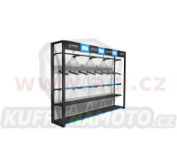 prezentační stěna na oblečení Premium Advanced pro zavěšení bund a kalhot, 4 modul bez předělu, OXFORD (ŠxVxHL = 3400x2300x585 mm)