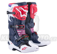 boty TECH 10 SUPERVENTED, ALPINESTARS, perforované (tmavě modrá/bílá/červená/fialová) 2024