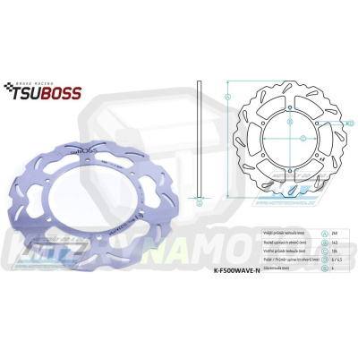 Kotouč brzdový - zubatý desing Wave - KTM 125EXC+125EGS / 88-91 + 125SX+125MX / 88-91 + 250EXC+250EGS / 90-91 + 250MX+GS250 / 88-91 + 300EGS+300EXC+MXC300 / 90-91